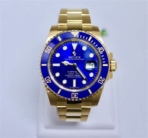 blue face gold watch rolex|solid gold rolex submariner.